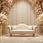 تصميم تأجير كوش أعراس الكويت – كوشة ملكية فاخرة من تنفيذ أفراح الكويت.