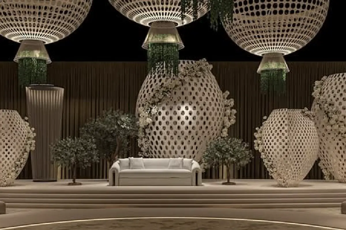 كوشة عرس مودرن بسيطة بتصميم Minimalist حديث في الكويت - 2027